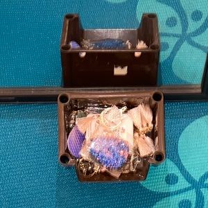 Brackets, earings, necklaces, containers